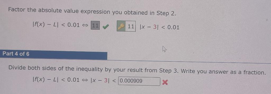 Factor The Absolute Value Expression You Obtained In Step 2 Part 4 Of 6 Divide Both Sides Of The Inequality By Your Res 1