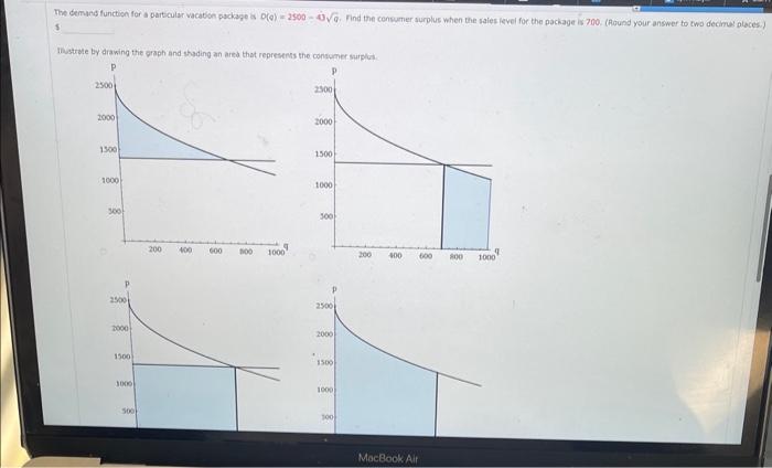 5 Instrate By Drawing The Graph And Shading An Ared That Represens The Corsumer Surplici 1