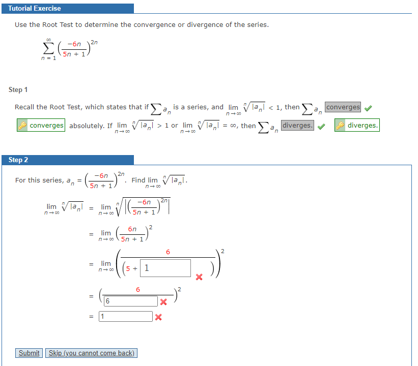 Use The Root Test To Determine The Convergence Or Divergence Of The Series N 1 1