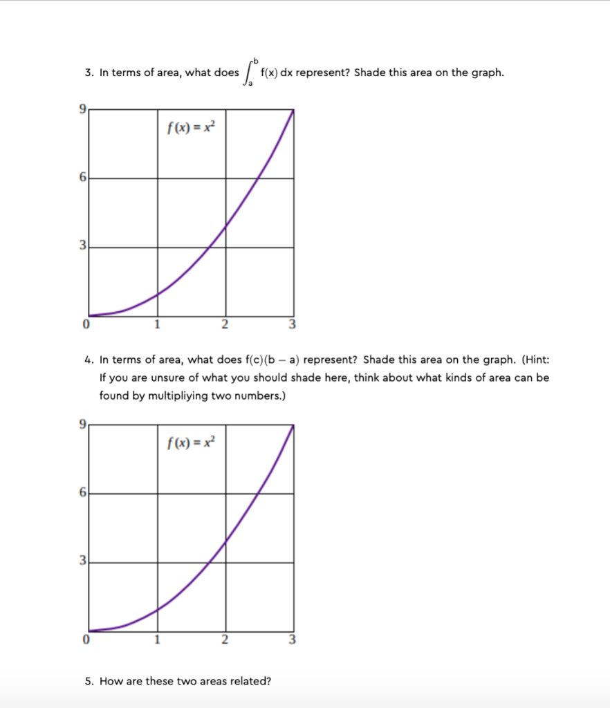 1 Let F X X2 On 0 3 Find C In A B Such That Ab F X Dx F C B A 2 Mark The Point C F C On The Graph Of F X 2