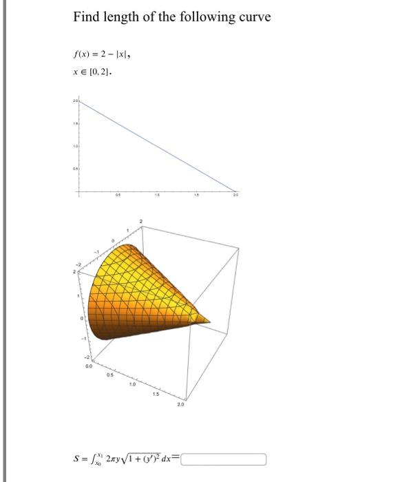 Find Length Of The Following Curve F X 2 X X 0 2 1