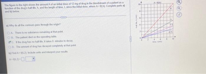 The Fruare To The Night Shows The Aimount A Of An Inisal Dose Of 12mg Of Drug In The Boodstream Of A Patient As A Hundio 1