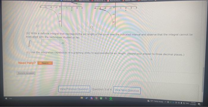 Fhis The Are Ifngeh Of The Graph Af The Function Uver The Indicated Interval Round Your Answer Fo Three Decimal Places 5