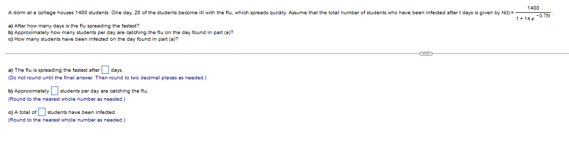 A After How Many Days Is The Flu Spreading The Fastest B Approximately How Many Students Per Day Are Catching The Flu 1