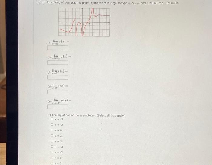 A X Lim G X B X Lim G X C X 3lim G X D X 0lim G X E X 2lim G X F The Equations Of The Asymptot 1