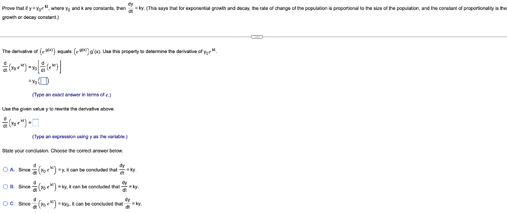 Growth Or Decay Constant The Derivative Of Eg X Equals Eg X G X Use This Property To Determine The Derivative 1
