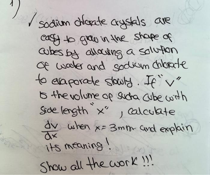 Sodium Chlorate Crystals Are Casy To Grow In The Shape Of Cubes By Allociing A Solution Of Water And Sodium Chlorate T 1