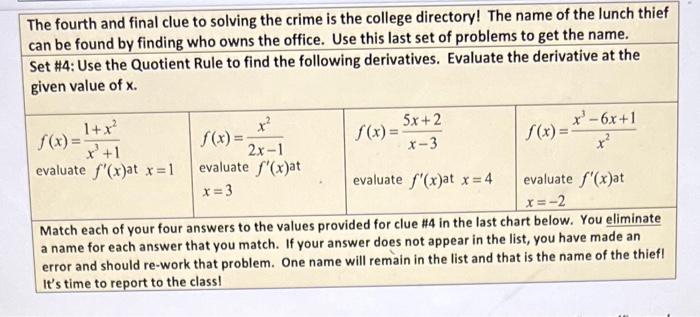 The Fourth And Final Clue To Solving The Crime Is The College Directory The Name Of The Lunch Thief Can Be Found By Fin 1