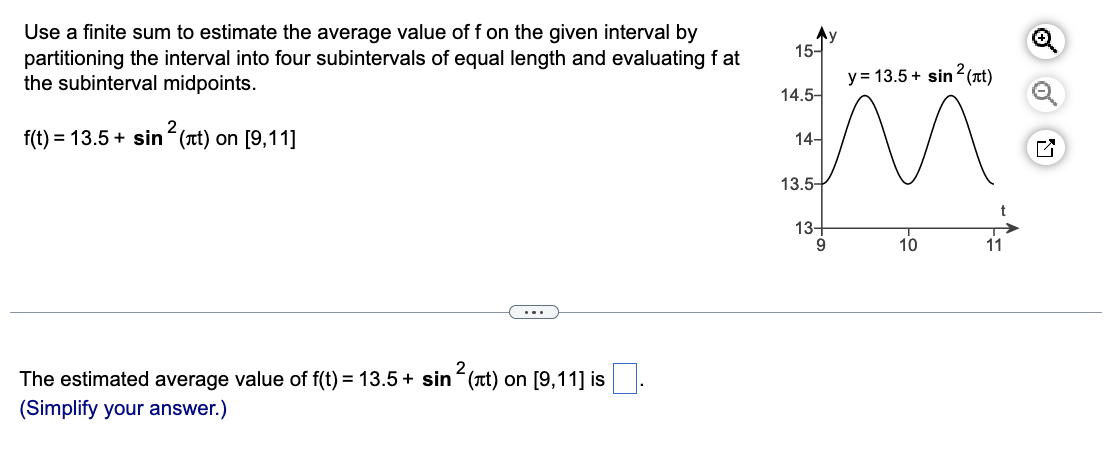 Use A Finite Sum To Estimate The Average Value Of F On The Given Interval By Partitioning The Interval Into Four Subinte 1