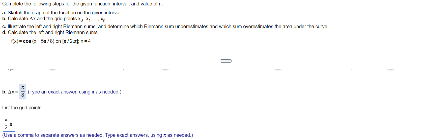 Complete The Following Steps For The Given Function Interval And Value Of N A Sketch The Graph Of The Function On Th 1