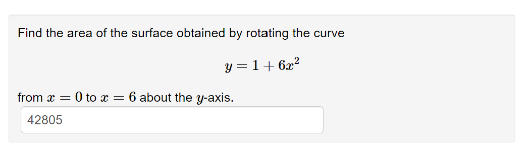 Find The Area Of The Surface Obtained By Rotating The Curve Y 1 6x2 From X 0 To X 6 About The Y Axis 1