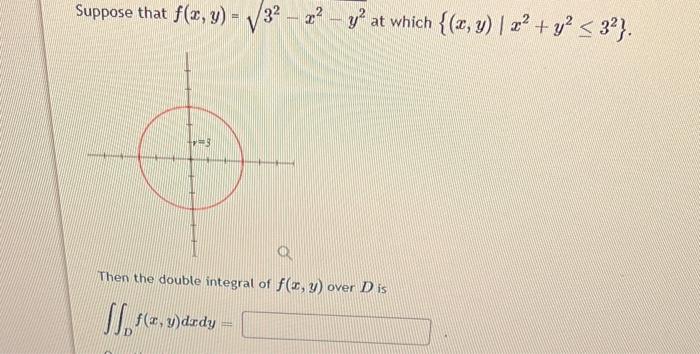Then The Double Integral Of F X Y Over D Is D F X Y Dxdy 1