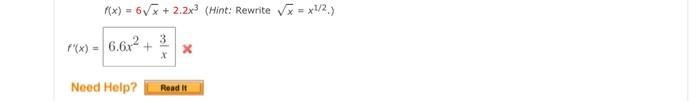 F X 6x 2 2x3 Hint Rewrite X X1 2 1