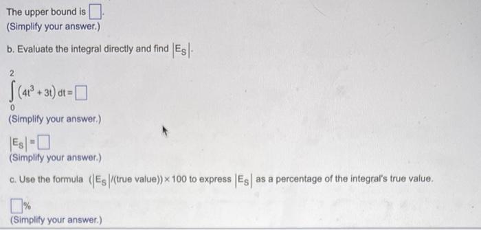 The Instructions For The Given Integral Have Two Parts One For The Trapezoidal Rule And One For Simpson S Rule Complet 4
