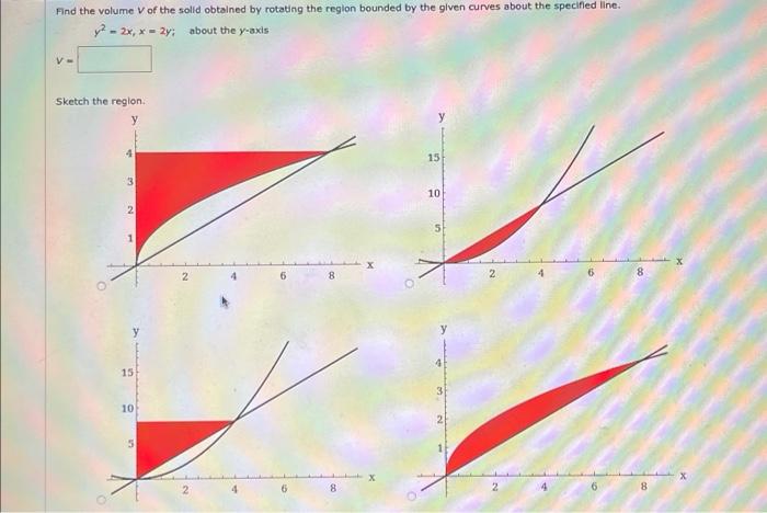 Find The Volume V Of The Solid Obtained By Rotating The Region Bounded By The Given Curves About The Specifled Line Y2 1