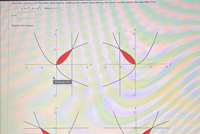 Y X2 X Y2 About Y 1 V Sketeh The Reglon Shaterk The Enlid And A Tvolcal Disk Or Washer 1