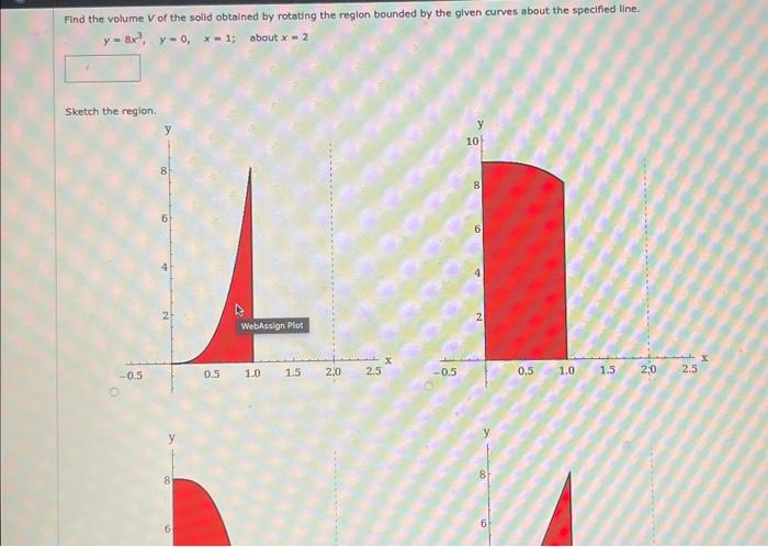 Find The Volume V Of The Solid Obtained By Rotating The Region Bounded By The Given Curves About The Specified Line Y 8 1