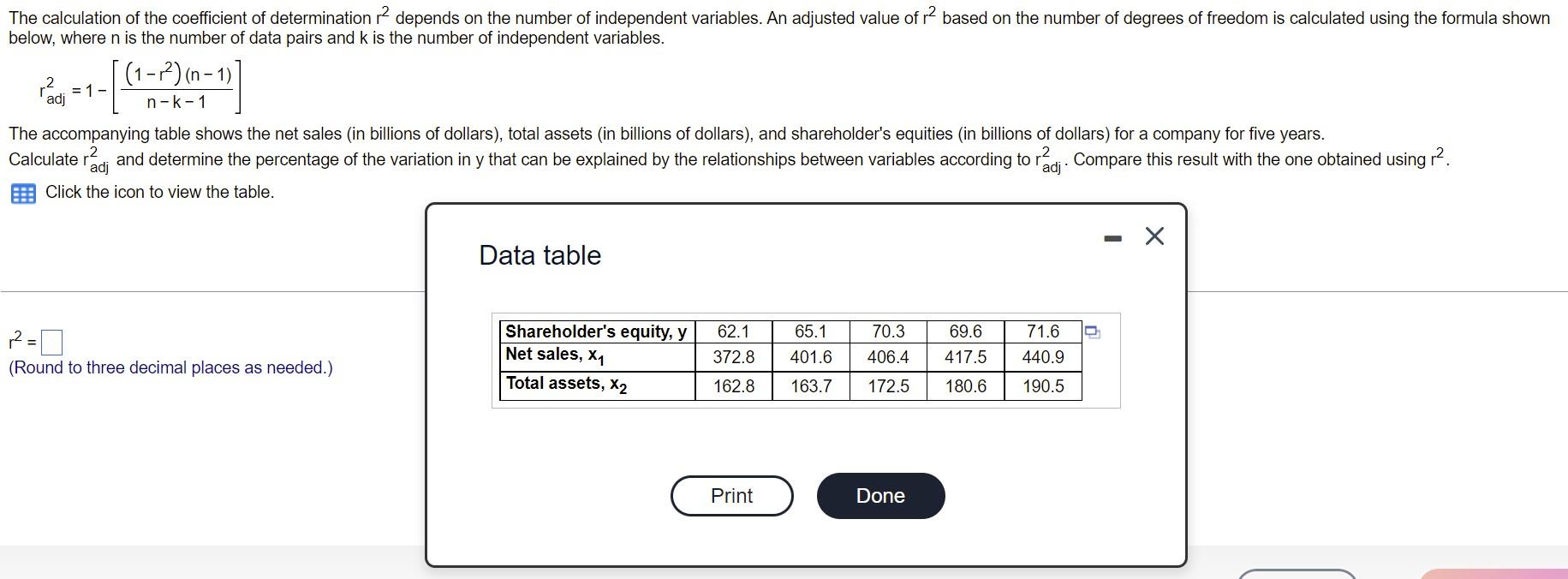 Below Where N Is The Number Of Data Pairs And K Is The Number Of Independent Variables Radj 2 1 N K 1 1 R2 N 1 C 1