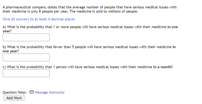 A Pharmaceutical Company States That The Average Number Of People That Have Serious Medical Issues With Their Medicine I 1