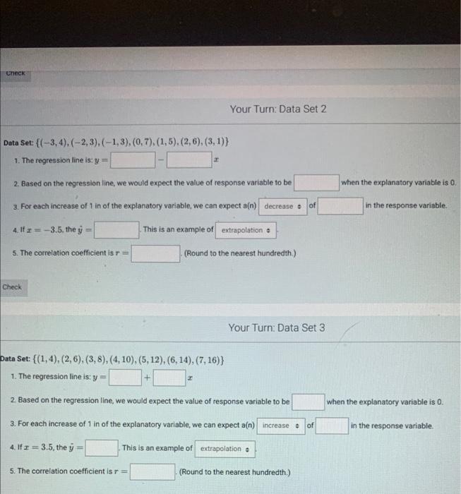 Data Set 3 4 2 3 1 3 0 7 1 5 2 6 3 1 1 The Regression Line Is Y X 2 Based On The Regression Line 1