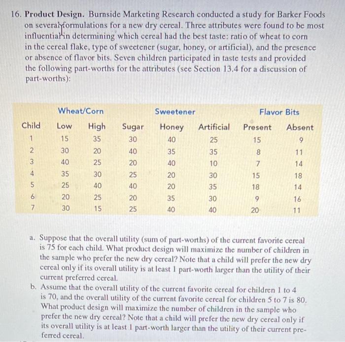 6 Product Design Burnside Marketing Research Conducted A Study For Barker Foods On Severahformulations For A New Dry C 1