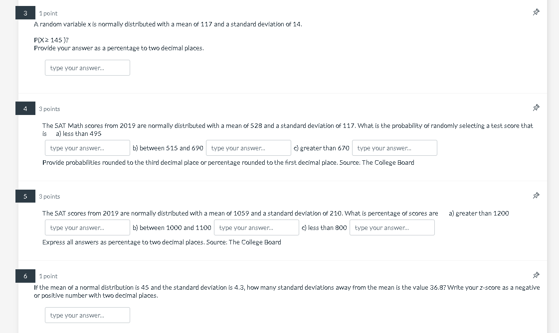 3 A Random Variable X Is Normally Distributed With A Mean Of 117 And A Standard Deviation Of 14 P X 145 Provide Y 1