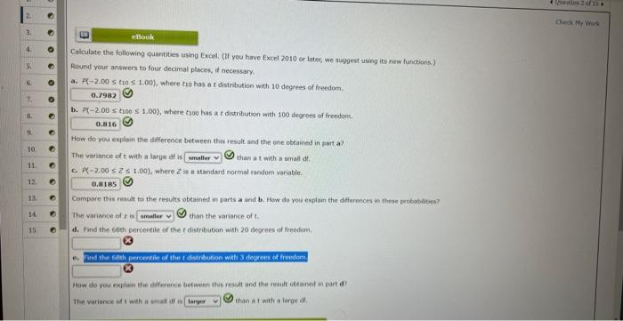 Calculate The Following Quantities Using Lxcel U Yeu Have Excel 2010 Or Latet We Suggest Using Its New Functions Ro 1