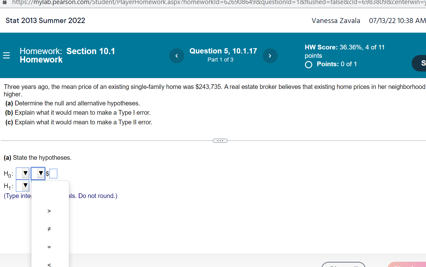 Three Years Ago The Mean Price Of An Existing Single Family Home Was 243 735 A Real Estate Broker Believes That Exist 1