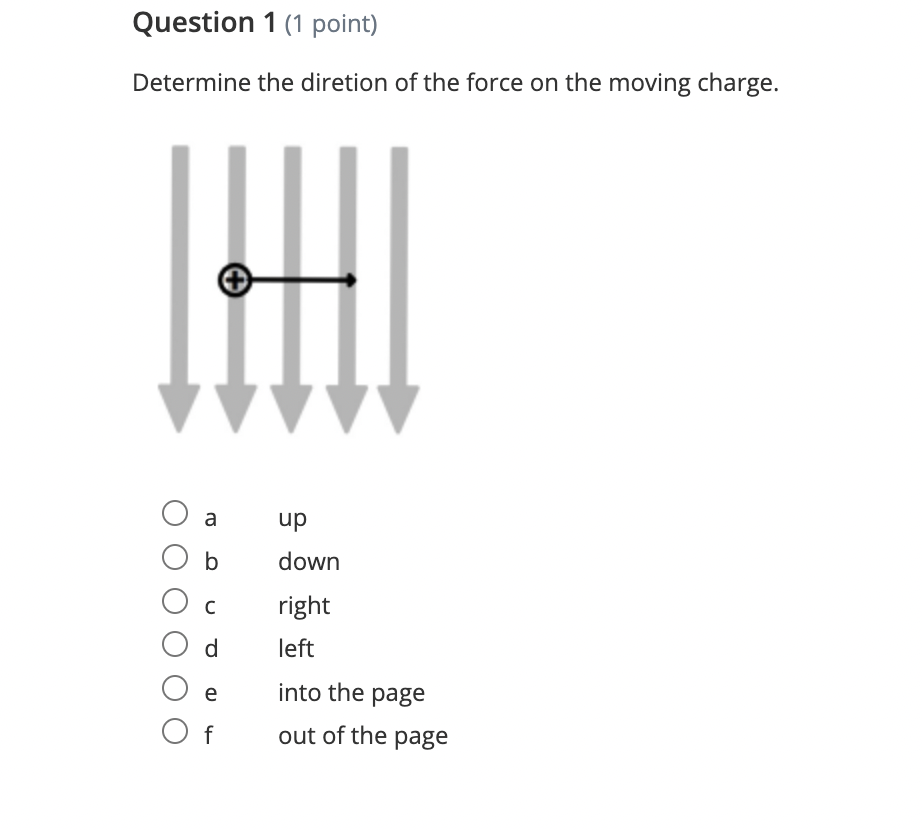 Determine The Diretion Of The Force On The Moving Charge 1