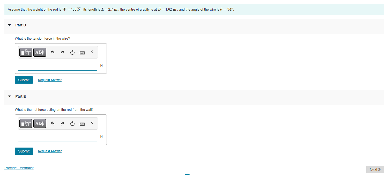 Of Mass Of The Rod Is Located At Distance D From The Wall In Answering The Following Questions You Can Also Use The Te 3