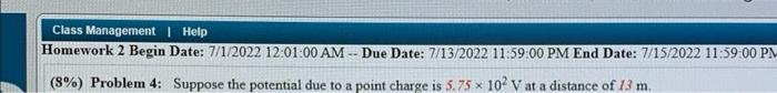 Class Management I Help Homework 2 Begin Date 7 1 2022 12 01 00 Am Due Date 7 13 2022 11 59 00 Pm End Date 7 15 20 1