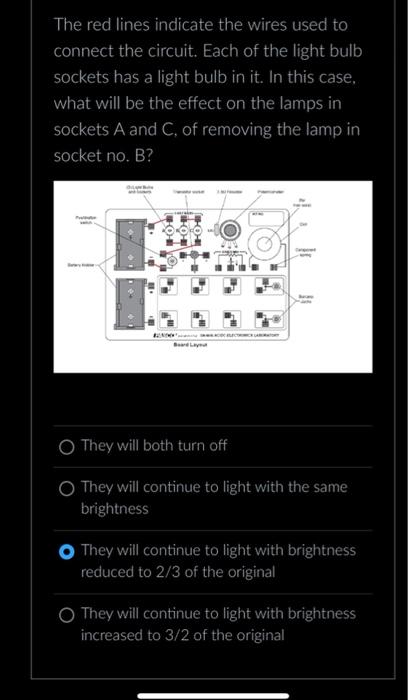 The Red Lines Indicate The Wires Used To Connect The Circuit Each Of The Light Bulb Sockets Has A Light Bulb In It In 1