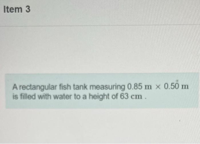 A Rectangular Fish Tank Measuring 0 85 M 0 50 M Is Filled With Water To A Height Of 63 Cm What Is The Gauge Pressure On 1