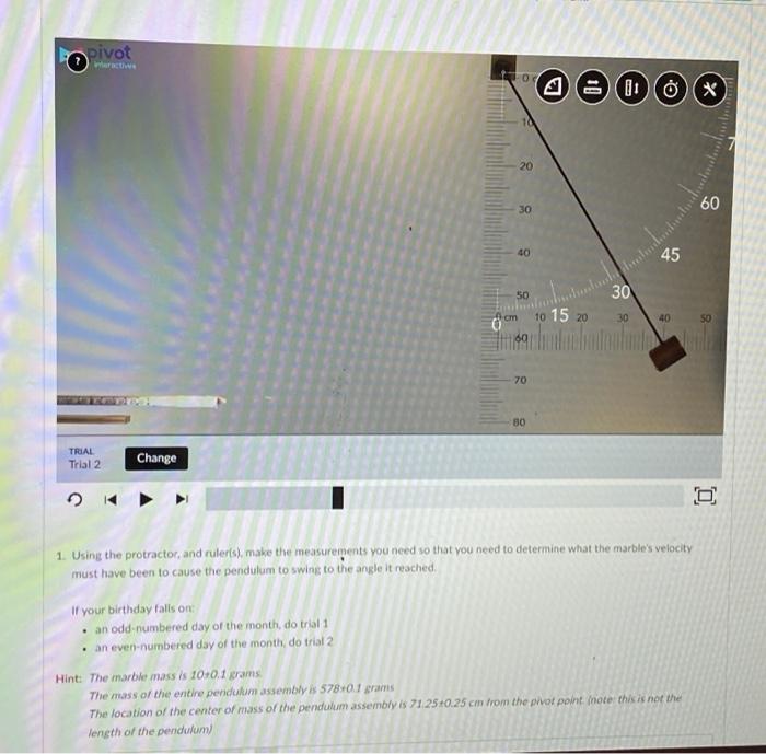 1 Using The Protractor And Ruler S Make The Measurements You Need So That You Need To Determine What The Marbles Vel 1