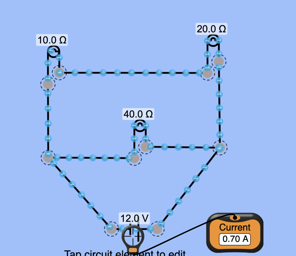 Here Is A Circuit With A 10 Ohm Light Bulb In Series With A 20 Ohm Light Bulb In One Branch And A 40 Ohm Light Bulb In 1