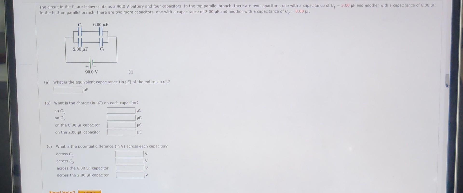 Use The Worked Example Above To Help You Solve This Problem Four Capacitors Are Connected In Series With A Battery As 3