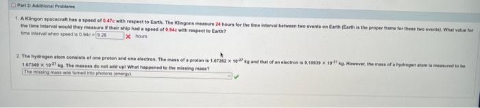 The Tinse Inferyal Would They Meawure If Their Ship Hast A Speed Of 0 Gse With Respect To Earth X Haces 1 67343 1027 Kg 1