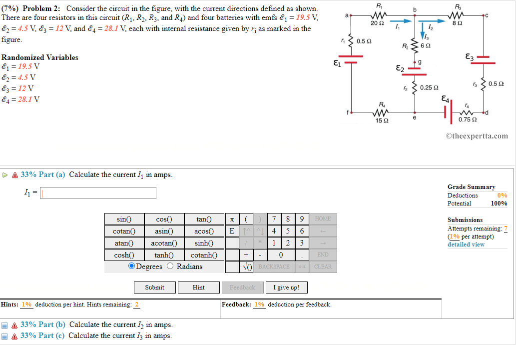 7 Problem 2 Consider The Circuit In The Figure With The Current Directions Defined As Shown There Are Four Resist 1
