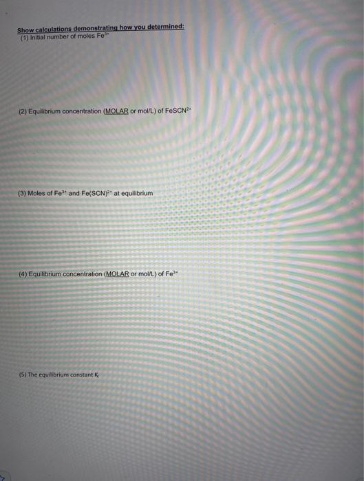 Chemistry 112 Determination Of An Equilibrium Constant Introduction When Two Or More Reactants Are Mixed Together And P 4