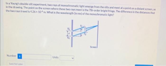 In A Voungs Double Slit Experiment Two Rays Of Monochromaticlight Emerge From The Slits And Meet At A Point On A Distan 1