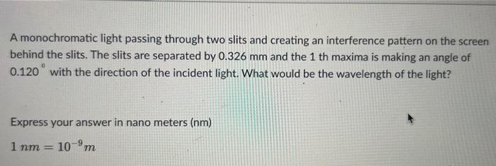 A Monochromatic Light Passing Through Two Slits And Creating An Interference Pattern On The Screen Behind The Slits The 1