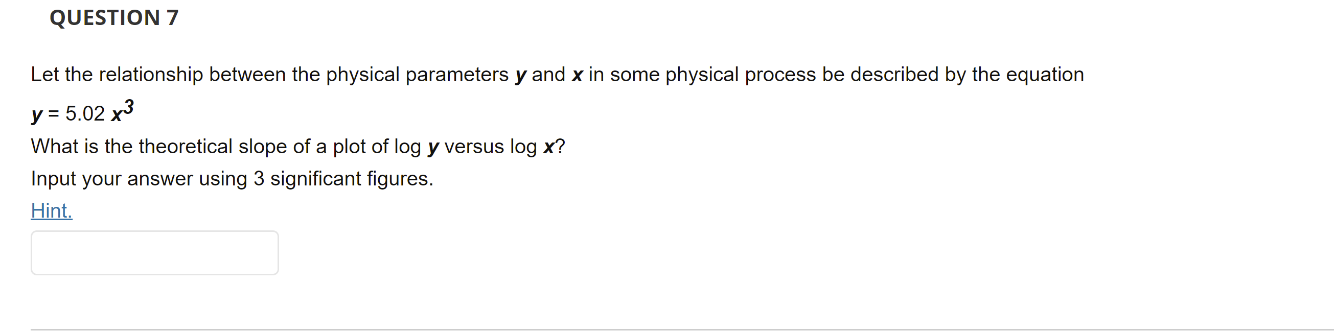 Let The Relationship Between The Physical Parameters Y And X In Some Physical Process Be Described By The Equation Y 5 0 1