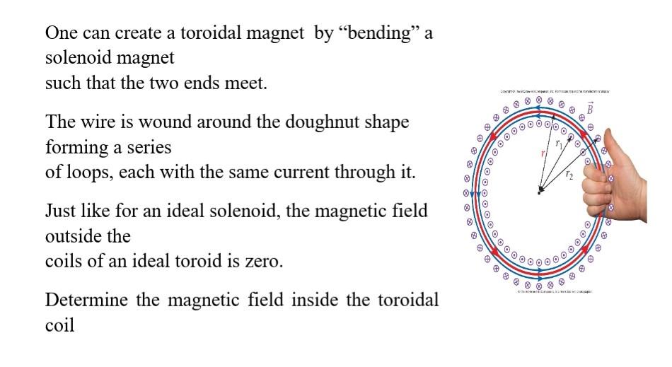 One Can Create A Toroidal Magnet By Bending A Solenoid Magnet Such That The Two Ends Meet The Wire Is Wound Around Th 1