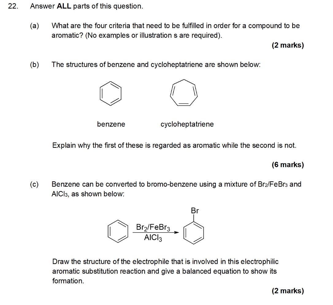 22 Answer All Parts Of This Question A What Are The Four Criteria That Need To Be Fulfilled In Order For A Compound 1