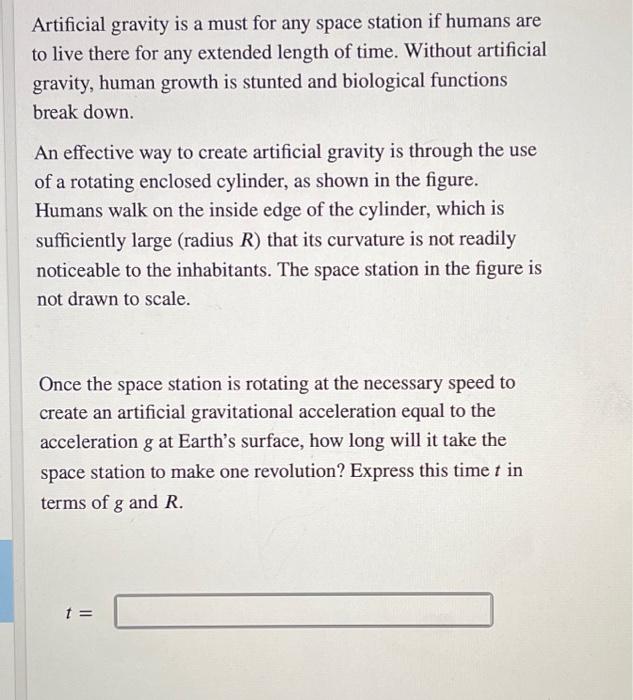 Artificial Gravity Is A Must For Any Space Station If Humans Are To Live There For Any Extended Length Of Time Without 1