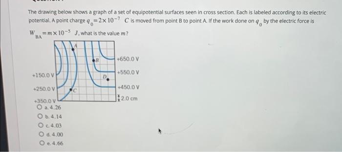 The Drawing Below Shows A Graph Of A Set Of Equipotential Surfaces Seen In Cross Section Each Is Labeled According To I 1