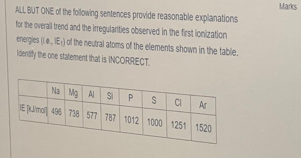 Marks All But One Of The Following Sentences Provide Reasonable Explanations For The Overall Trend And The Irregularitie 1