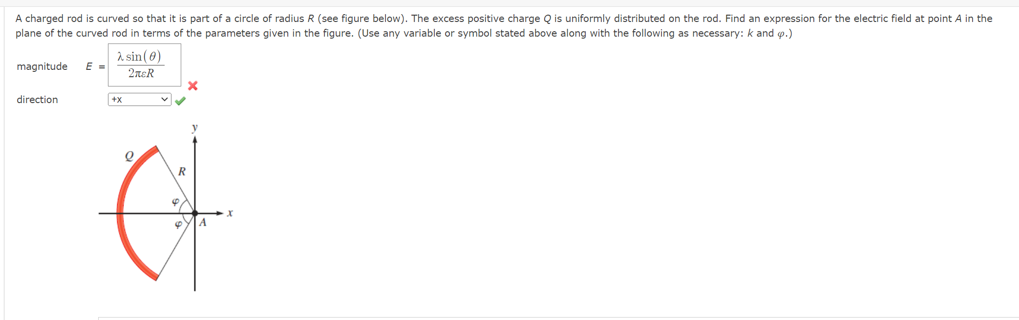 Plane Of The Curved Rod In Terms Of The Parameters Given In The Figure Use Any Variable Or Symbol Stated Above Along W 1
