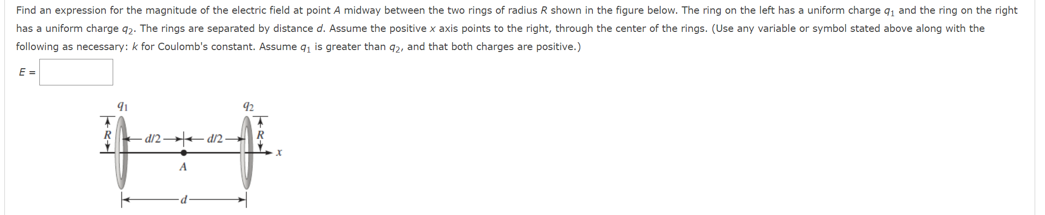 Following As Necessary K For Coulomb S Constant Assume Q1 Is Greater Than Q2 And That Both Charges Are Positive 1