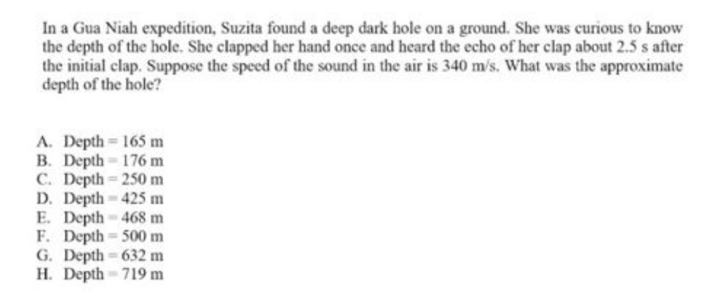 In A Gua Niah Expedition Suzita Found A Deep Dark Hole On A Ground She Was Curious To Know The Depth Of The Hole She 1